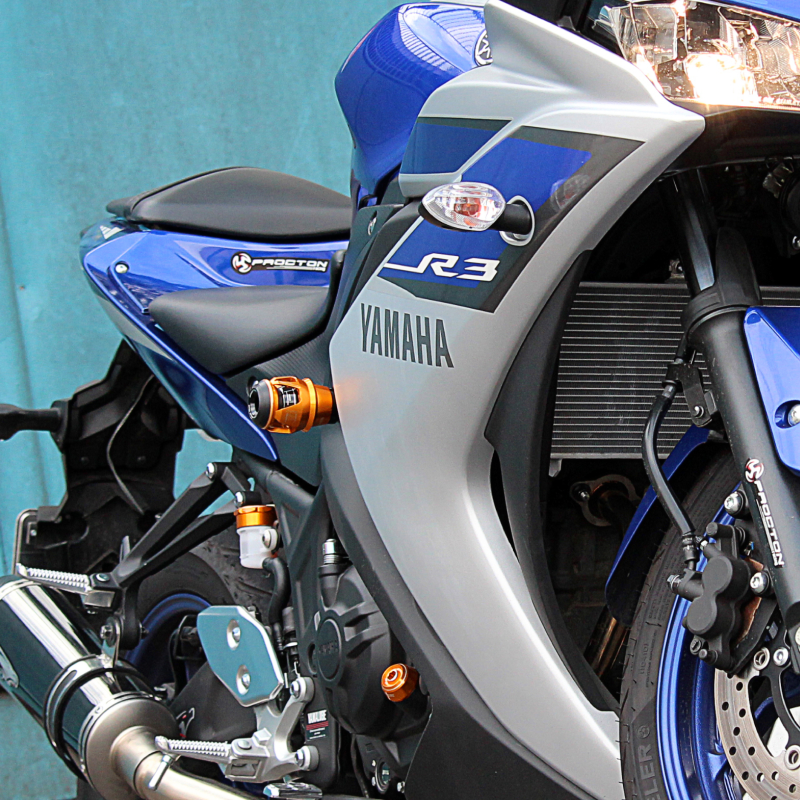 Yamaha - R3 (2015-2018) - Procton Racing Rotational Impact System – Frame Sliders F1